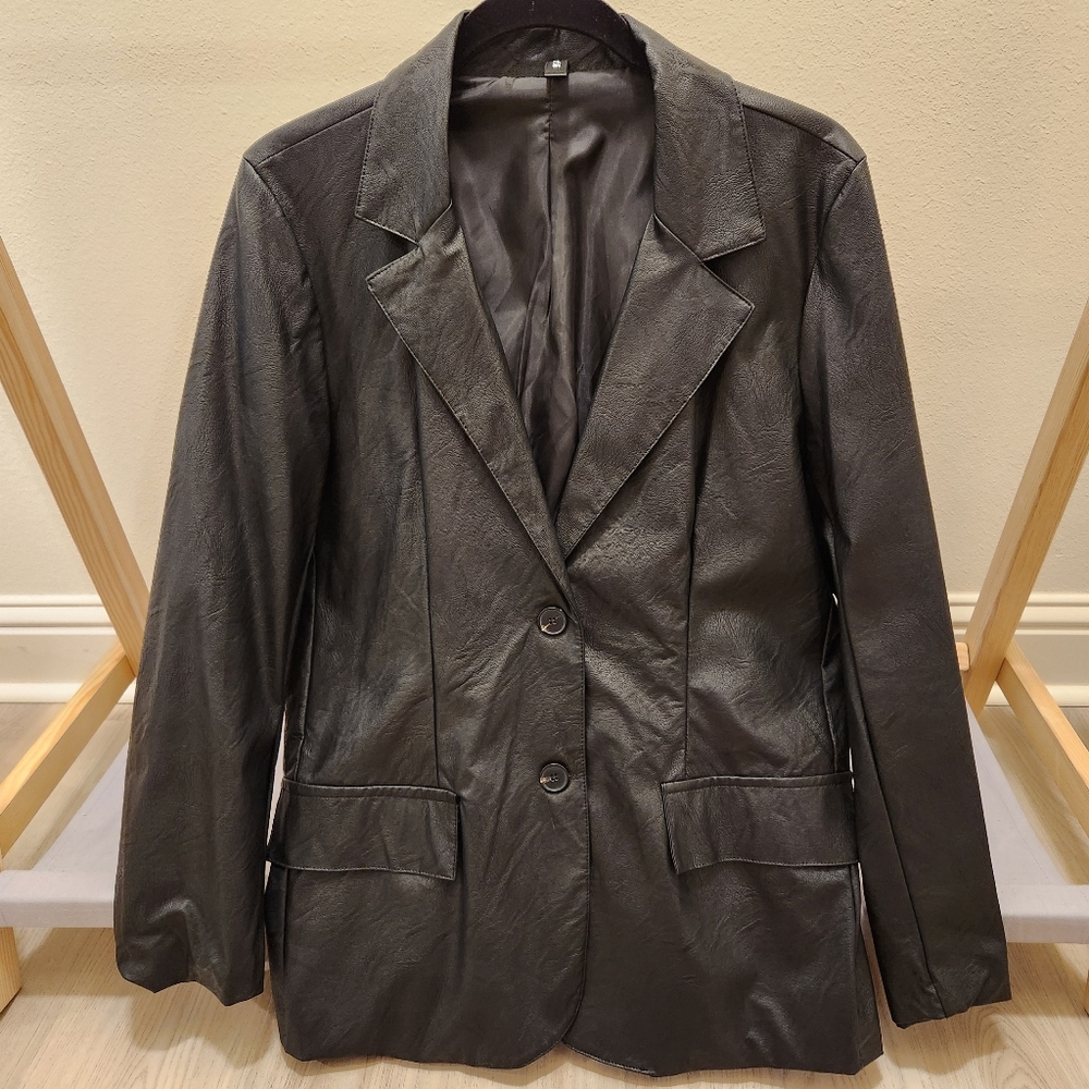 Venti6 Vegan Leather Blazer